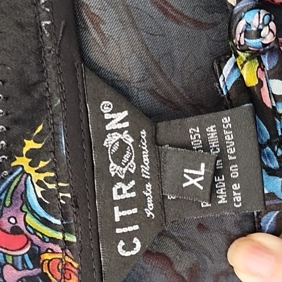 Citron Santa Monica rayon and silk tunic top size xl - Picture 2 of 9